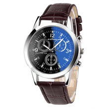 Brand Men's Business Watch Women Luxury Faux Leather Blue Ray Glass Wrist Watches Mens Brand Quartz Analog Watch Relojes #Zer 2024 - buy cheap