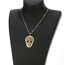 Gothic Skeleton Skull Crystal Necklace For Women Long Gold  Chain Punk Hip Hop Pendant Necklace Fashion Women Jewelry 2019 2024 - buy cheap