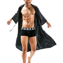 Seofeijão roupa íntima masculina, cueca boxer sexy cintura baixa fibra de bambu respirável em 3 cores tamanho m/g/gg/xxl 2024 - compre barato