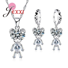 Best Selling 925 Sterling Silver Necklace Rhinestone Fashion Design Jewelry Sets Necklace Earrings Set Fine Gifts 2024 - buy cheap