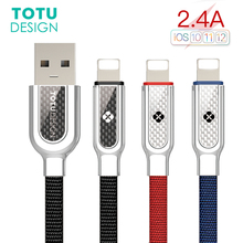 USB Cable For Lightning iPhone X XS Max 8 7 6 6S Fast Charging Cable Wire For iPhone Charger Cord Zinc Alloy Carbon Fiber 2.4A 2024 - buy cheap