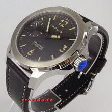 44mm parnis black dial orange mark Sapphire glass 6497 hand Winding mens watch 2024 - buy cheap