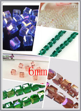 Wholesale 500pcs/Lot 6mm Faceted Cube Lampwork Glass Beads,Small Square Crystal Glass Loose Spacer Beads For Jewelry 2024 - buy cheap