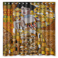 Gustav Klimt painting Background Waterproof Polyester Shower&Bath Curtain( 180X180CM) 2024 - buy cheap