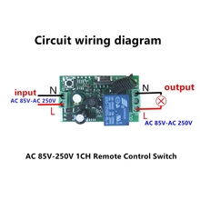 AC 220V 1CH RF 433MHz Wireless Remote Control Switch Module Learning Code Relay 2024 - buy cheap