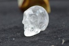 YM  315 Natural Quartz White Crystal Hand Carved Skull Realistic Healing 2024 - buy cheap