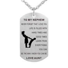 Stainless Steel Birthday Gift from Aunt Nephew Necklace Jewelry Pendant 2024 - buy cheap
