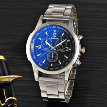 Relógio de pulso de quartzo masculino relógio de pulso de luxo de aço inoxidável completo 2024 - compre barato