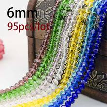 5A qaulity !!!6MM 95 piece/lot Bicone crystal beads Cut Faceted Round Glass Beads 2024 - buy cheap