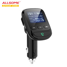 ALLSOME Bluetooth 5,0 автомобильный комплект громкой связи беспроводной fm-передатчик AUX аудио автомобильный mp3-плеер Поддержка TF карты/U воспроизведение диска 2024 - купить недорого