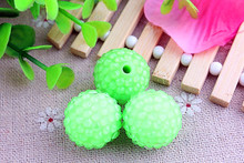 Kwoi vita Neon Lime  Clear  Resin Rhinestone Ball  beads Wholesales  AAA Quality 20mm Chunky 100pcs/lotfor Kids  Jewelry 2024 - buy cheap