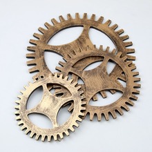 1PC Wood Gear Wall Decoration Creative Wooden Arts Crafts Cafe bar Wall Retro Industry Ancient Gear Home Decoration JL 293 2024 - buy cheap