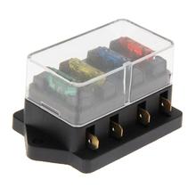 Universal Practical 12V/24V 4 Way Circuit Standard Blade Fuse Box Block Holder With Fuse Car-styling Car Auto Accessories 2024 - buy cheap