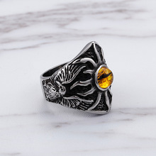 Мужское кольцо с черепом, кольцо из титановой стали в стиле панк, ретро 2024 - купить недорого