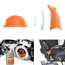 Embudo de llenado de aceite para motocicleta, cubierta principal de plástico naranja para Harley Touring Dyna +, colector de aceite, embudo de drenaje para Harley 2024 - compra barato