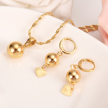 Conjunto de joias com contas douradas estilo dubai, acessórios de joias para casamento, brincos e colar 2024 - compre barato