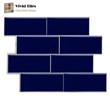 Vividtiles auto adesivo resistir ao calor e umidade 3d casca de tijolo azul e vara telhas de parede backsplash-1 folha 2024 - compre barato