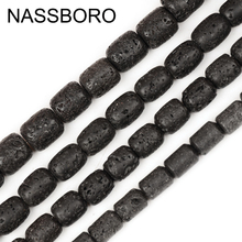 New Cylinder Black Lava Beads Natural Stone Beads For Jewelry Making Charms Spacer Beads Column Shape Volcanic Bead Bracelet DIY 2024 - buy cheap