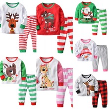 Детская Пижама, белье для детей, Хлопковая пижама, Рождественская Пижама для маленьких мальчиков и девочек, пижамы, детские домашние наборы для сна 2024 - купить недорого