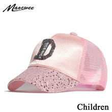 Boné infantil de beisebol, novo boné hip hop com strass, chapéu de sol, letras a d r, meninos e meninas, boné snapback de diamante, verão, 2019 2024 - compre barato