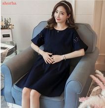 New fashion Maternity clothing summer short-sleeve maternity dress maternity dress one-piece Breastfeeding dress full dress 2024 - buy cheap