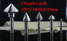 Free Shipping 3PCS 3flute 90 degree 18/20.5/25mm HSS Chamfer drill Cutter Mill Drill Set Milling Cutting Tool Set, Scraper 2024 - buy cheap