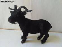 simulation black sheep 19x6x17cm hard model polyethylene&furs goat prop,home decoration gift s1675 2024 - buy cheap