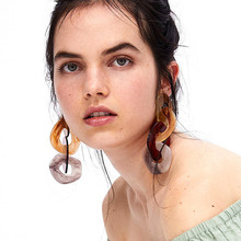 FishSheep Statement Fashion ZA Geometric Acrylic Drop Earrings Bohemian Resin Big Pendant Dangle Earrings Women Jewelry Brincos 2024 - buy cheap