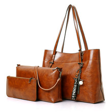 3pcs/set PU Leather Women Bag Handbags large capacity Shoulder Bags for women 2021 Casual Tote Purses and Handbag bolsa feminina 2024 - buy cheap