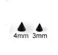 Replacement Parts for Body Piercing Jewellery Spare Parts  Balls Black Titanium 16G Lip Eyebrow Ring Labrets Barbell 3mm 4mm 2024 - buy cheap