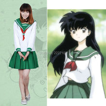 Anime Inuyasha Higurashi Kagome Cosplay Costumes Girls School Uniform Whole Set (Top + Skirt + Scarf) Women's Dress Sailor Suits 2024 - buy cheap