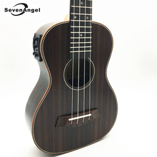 Sevenangel-ukulele elétrico acústico, 23 polegadas, jacarandá, havaiano, 4 cordas, 17 fret, elétrico, com captador, eq 2024 - compre barato