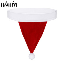 Calzoncillos rojos de tiro bajo para hombre, ropa interior con Tanga, sombrero de Papá Noel de Navidad sedoso, Bikini de terciopelo, ropa interior de fiesta 2024 - compra barato