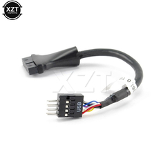 Cable adaptador de extensión de carcasa para PC, placa base USB 3,0, 20 pines, hembra, 2,0, 9 pines, 1 Uds. 2024 - compra barato