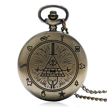 Relógio retrô de bronze, relógio de bolso de quartzo com corrente para presente, modelo universal para homens e mulheres 2024 - compre barato
