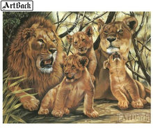 New Full square / round drill 5d diy diamond painting lion family Rhinestone mosaic 3D home decoration animal art kit 20x25cm 2024 - buy cheap