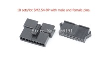 10 Sets/lot 9 Pin SM2.54-9P JST 2.54mm series,  Multipole Connector plug, With male and female pins 2024 - buy cheap