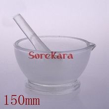 150mm Footed Glass Mortar and Pestle Mixing Grinding Bowl Set Lab Kit Tools Glass Mortar 2024 - buy cheap