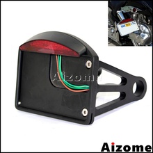 Motocicleta led running stop luz número suporte da placa para harley cafe racer horizontal eixo montagem lateral da placa de licença titular 2024 - compre barato