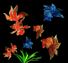 2Pcs/Lot Sequins Embroidered goldfish lace patch organza applique garment delicate fabric sew DIY accessories 2024 - buy cheap