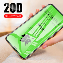 20d capa completa curvada protetor de tela para iphone 13 12 mini 11 xr xs pro max 6s 7 8 mais proteção 9h filme de vidro temperado 2024 - compre barato