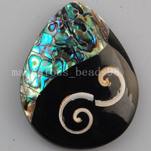 Free Shipping Beautiful jewelry  New Zealand Abalone Shell Water Drop Pendant Bead MC2724 2024 - buy cheap