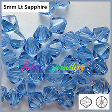 Free Shipping! 576pcs/Lot,  AAA Chinese Top Quality 5mm Light Sapphire Crystal Bicone Beads 2024 - buy cheap