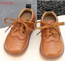 Новинка Осенняя детская обувь кожаные туфли для мальчиков и девочек Корейская версия детские свадебные туфли из воловьей кожи с плоской подошвой 2024 - купить недорого