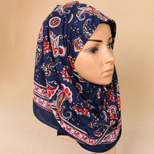 Bufanda con estampado floral para mujer, chales elásticos bohemios de anacardo, hijab largo, bufanda de diadema, 180x80cm 2024 - compra barato