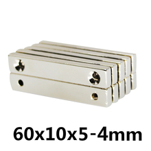 3pcs 60x10x5mm hole 4mm N35 Strong Square NdFeB Rare Earth Magnet 60x10x5 mm 2hole 4mm 2024 - buy cheap