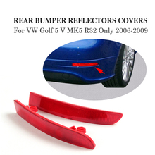 Красные Светоотражающие чехлы на задний бампер из АБС-пластика для Volkswagen VW Golf 5 V MK5 R32 только 2006-2009, автомобильные аксессуары, 2 шт./компл. 2024 - купить недорого