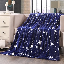 Colcha de cama com estrelas brilhantes mylb, cobertor super macio de flanela de alta densidade 200x230cm para on, sofá/cama/carro, portátil 2024 - compre barato