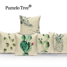 Plant cactus throw pillow green cushions for sofa Hot Sale cover cushion pineapple linen decorative pillows Dropshipping cushion 2024 - buy cheap