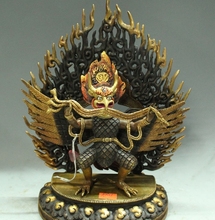 11" Tibet Buddhism Bronze Gilt 24KL Gold Redpoll Winged Garuda Bird Eagle Buddha 2024 - buy cheap